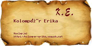 Kolompár Erika névjegykártya